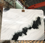 Poliermarmorküchen-Spitzen-Wand abgezogener exotisches Panda-Schwarz-weißer Marmorplatten-Fliesen-Stein-Block-Boden