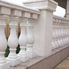Weiße Marmorsteinplatte, Marmortreppenhaus-Balkon-Säulen-Geländer-Balustraden-Stein