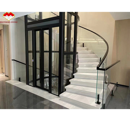 Moderne, polierte Beige-Marmor-Treppen für Hotels und Villen