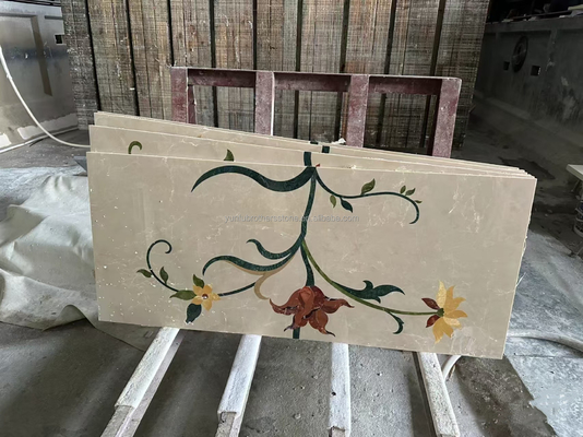 Moderne Design-Stil rutschfeste Beige-Marmor-Treppenteppich für natürliche Steinstufen