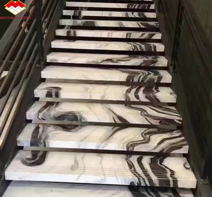 Moderne Hoteltreppen Brüder Stein Panda Weiß Marmor Treten und Steiger Anti-Rutsch