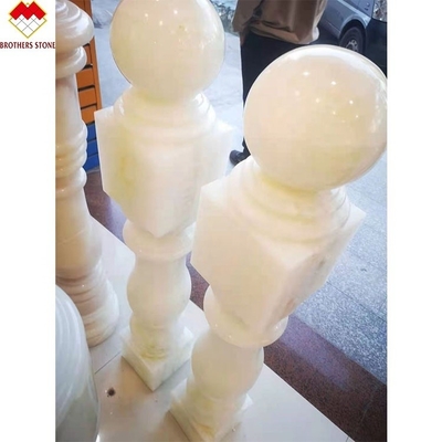 Weiß Onyx Marmorstein Granit Geländer Handränder Balauster Balustrade für Treppe in der Wohnung