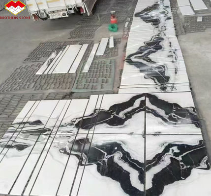 Custom Luxury Panda Weißmarmor Treppe Naturstein für gerade Treppe Design