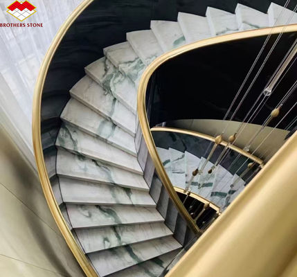 Custom Luxury Panda Weißmarmor Treppe Naturstein für gerade Treppe Design