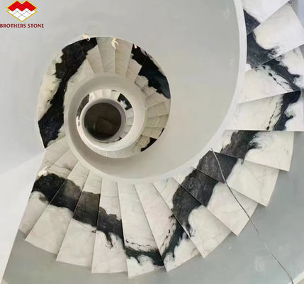 Custom Luxury Panda Weißmarmor Treppe Naturstein für gerade Treppe Design