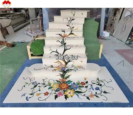 Natürliche Steintreppe Wesentliche Luxus Anti-Rutsch-Marmortreppen mit Wasserstrahl-Design