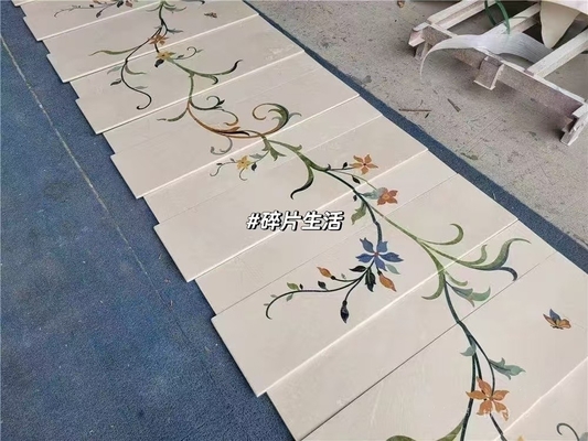 Natürliche Steintreppe Wesentliche Luxus Anti-Rutsch-Marmortreppen mit Wasserstrahl-Design