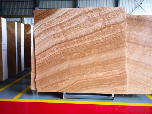 Moderne Design-Stil Hintergrundbeleuchtung Gelb Onyx Buch Übereinstimmung mit modernen natürlichen Tiger Onyx Slab