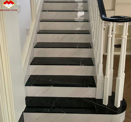 Modern Design Hotel Nero Marquina Große Platte Zimbabwe Schwarzer Marmor Fußboden und Treppe