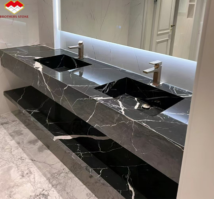 Weiße Venen Marmor Waschbecken aus Kalzitmarmor für modernes Hotel-Villa-Design