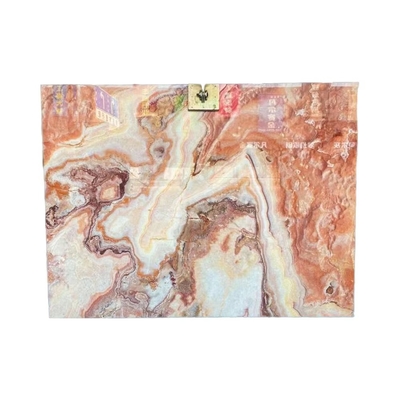 Polsterte Rot-Drachen-Jade-Onyx-Slab-Bodenfliesen für Waschbecken Komponente 16 mm Dicke