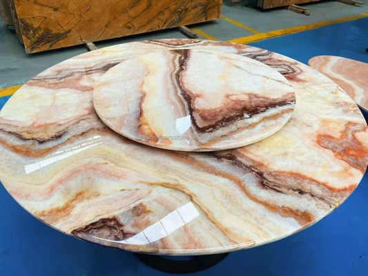 Polsterte Rot-Drachen-Jade-Onyx-Slab-Bodenfliesen für Waschbecken Komponente 16 mm Dicke