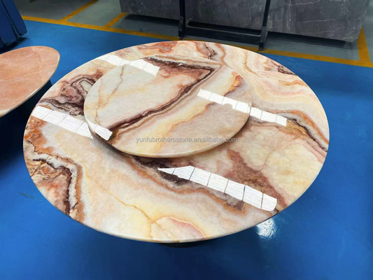 Polsterte Rot-Drachen-Jade-Onyx-Slab-Bodenfliesen für Waschbecken Komponente 16 mm Dicke