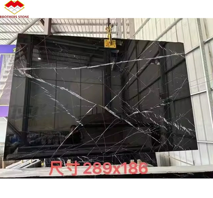 Moderne Nero Marquina Schwarz-Weiß-Stipe-Marmor polierte natürliche große Platten für Hotel-Villa