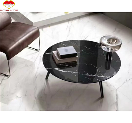 Moderne Nero Marquina Schwarz-Weiß-Stipe-Marmor polierte natürliche große Platten für Hotel-Villa