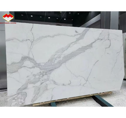 Modernes Design Italien Weiße Calacatta Marmorplatte für Küchentisch und Wandplatte