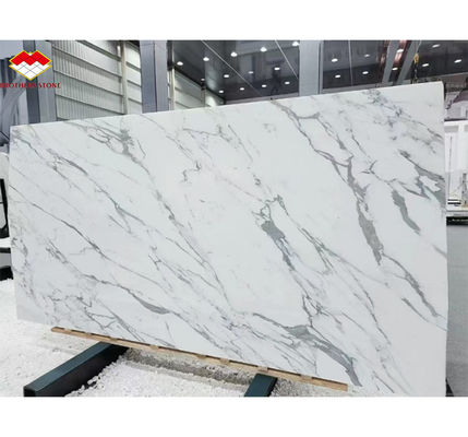 Modernes Design Italien Weiße Calacatta Marmorplatte für Küchentisch und Wandplatte