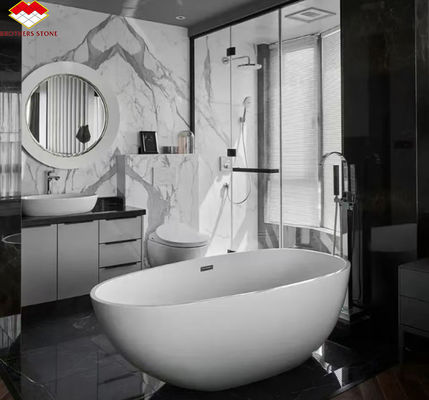 Modernes Design Italien Weiße Calacatta Marmorplatte für Küchentisch und Wandplatte