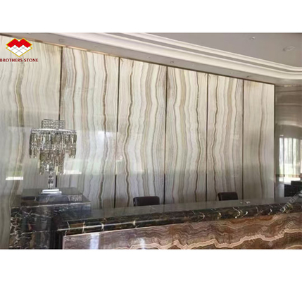 Moderner Hoteldesign-Stil Transparente weiße Jade-Marmorplatte für Wand und Boden