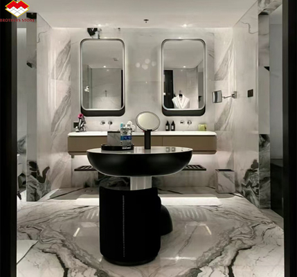 Moderne Design-Stil Panda Weißmarmor Erhöhen Sie Ihre Hotelwand Boden und Treppen Fliesen