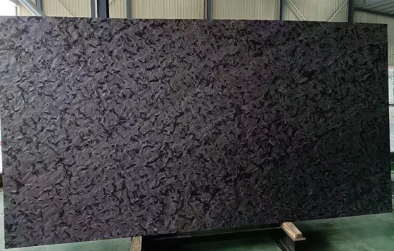Natürliche Bürste aus Leder Oberfläche Matrix Versaceschwarz Klassische schwarze Quarzit Arbeitsplatte aus Brasilien