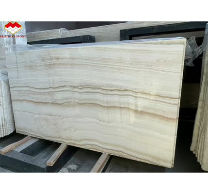 Modernes Design Hotel Bad Wandpaneel mit Hintergrundbeleuchtung Naturstein Weiß Onyx Marmor