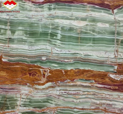 Polerierte Oberflächenveredelung Pakistan Bambus Onyx Marmorplatten für den Tisch Moderne Design-Stil