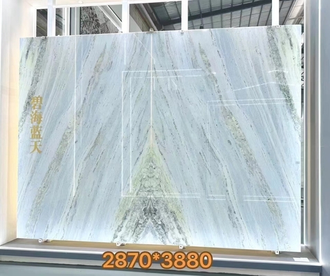 Brasilien Blau-Kristall-Quarzit-Marmor-Stein-Hintergrundbeleuchtung-Slab für moderne Vanity-Schreibtisch