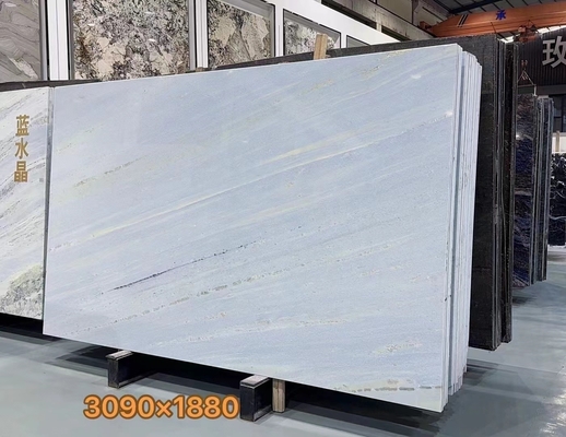 Brasilien Blau-Kristall-Quarzit-Marmor-Stein-Hintergrundbeleuchtung-Slab für moderne Vanity-Schreibtisch