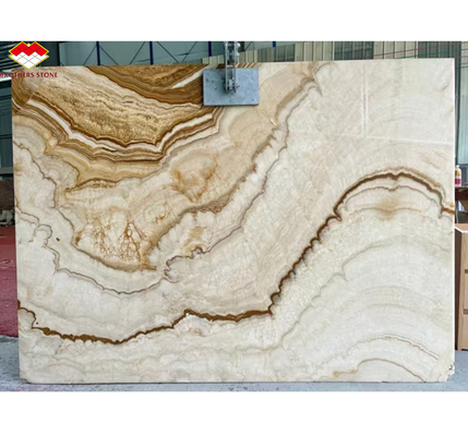 Moderne Onyx Marmor Gold Ader Holz Gelb Gold Korn Badewanne Dekor für moderne Häuser
