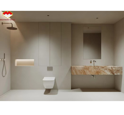 Moderne Onyx Marmor Gold Ader Holz Gelb Gold Korn Badewanne Dekor für moderne Häuser