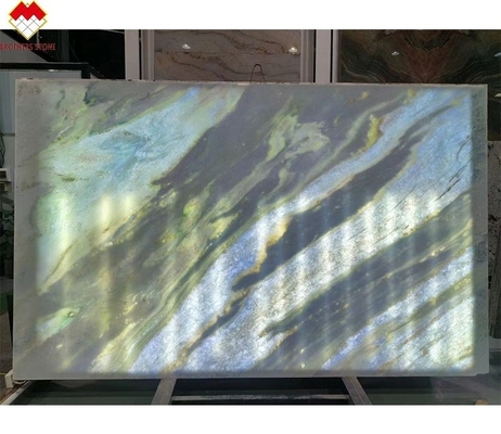 Hintergrundbeleuchtung Blaue Roma Quarzit Steinplatte für Dinner Table Vanity Arbeitsplattenwandplatte