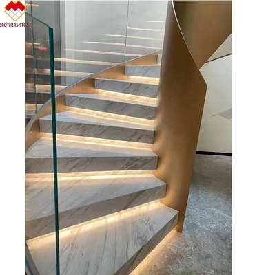 Moderne LED-Leuchte nach rutschfeste Innentreppe Kristall weißer Marmor Design FOB