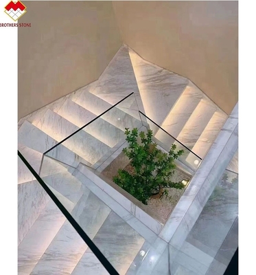 Moderne LED-Leuchte nach rutschfeste Innentreppe Kristall weißer Marmor Design FOB