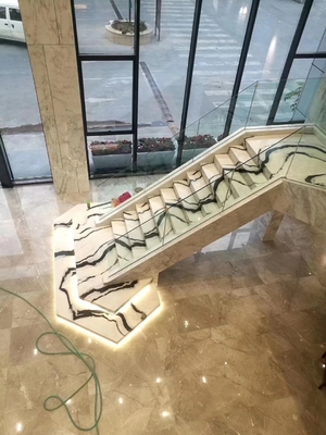 9/12/15mm Dicke LED Licht folgt Panda Weiße Marmor Treppe mit Naturstein