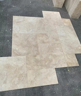 Polieren von glänzenden Silber Travertin Stein Elfenbein Deck Fliesen für Garten Terrasse
