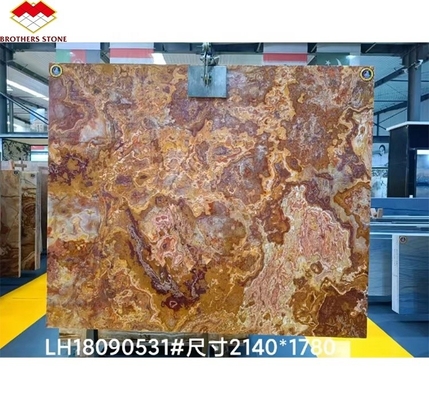 Polierter durchscheinender Naturtiger Rot Onyx Marmor für modernes Hintergrundlicht Jade Hotel Design