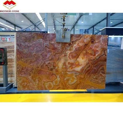 Polierter durchscheinender Naturtiger Rot Onyx Marmor für modernes Hintergrundlicht Jade Hotel Design