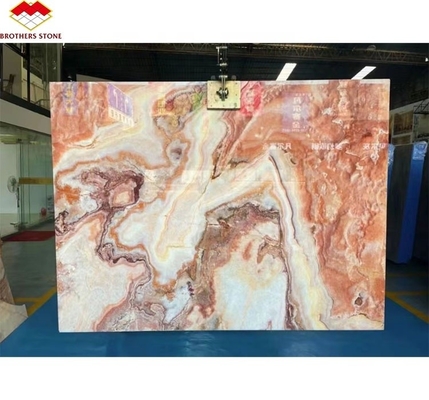 Hintergrundbeleuchtung Rot Onyx Marmor Stein Buch abgestimmt Schablone für transparentes Marmor Tischmuster