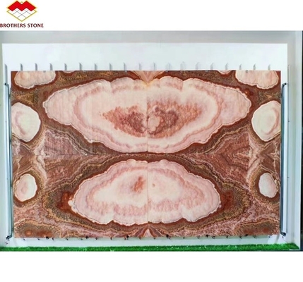 Hintergrundbeleuchtung Rot Onyx Marmor Stein Buch abgestimmt Schablone für transparentes Marmor Tischmuster