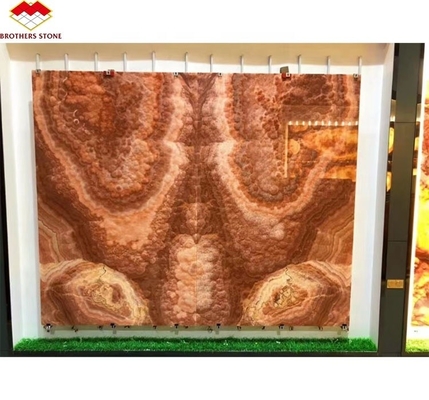 Hintergrundbeleuchtung Rot Onyx Marmor Stein Buch abgestimmt Schablone für transparentes Marmor Tischmuster