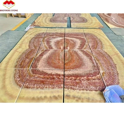 Hintergrundbeleuchtung Rot Onyx Marmor Stein Buch abgestimmt Schablone für transparentes Marmor Tischmuster