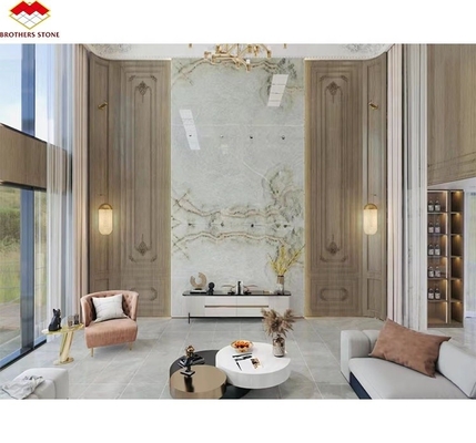 Innere Wohnung Wandverkleidung Dekor mit modernem Hintergrundlicht Onyx Marmor TV Hintergrund-Panel