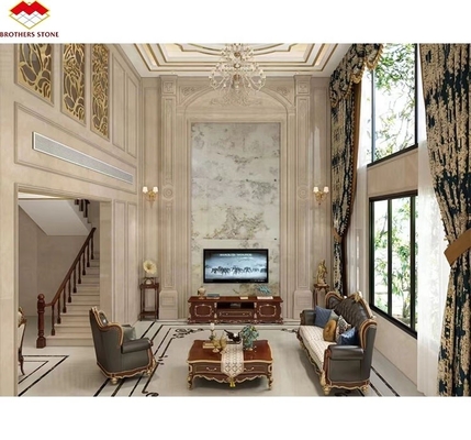 Innere Wohnung Wandverkleidung Dekor mit modernem Hintergrundlicht Onyx Marmor TV Hintergrund-Panel