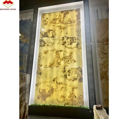 Innere Wohnung Wandverkleidung Dekor mit modernem Hintergrundlicht Onyx Marmor TV Hintergrund-Panel