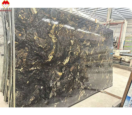 Luxus modern poliertes schwarzes Gold Venen Quarzit Stein Brasilien Natürliche Kosmische schwarze Granit Eitelkeit Küche Badezimmer Villen