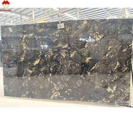 Luxus modern poliertes schwarzes Gold Venen Quarzit Stein Brasilien Natürliche Kosmische schwarze Granit Eitelkeit Küche Badezimmer Villen