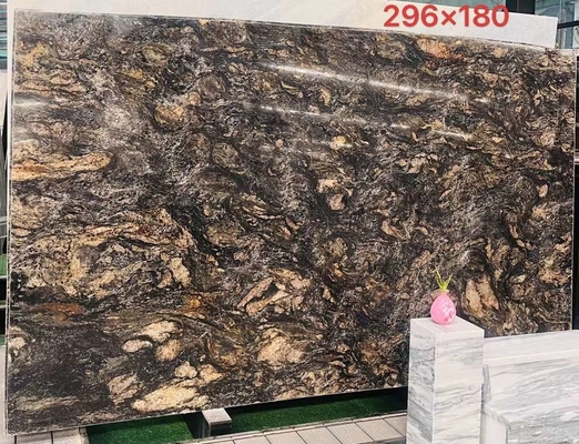 Luxus modern poliertes schwarzes Gold Venen Quarzit Stein Brasilien Natürliche Kosmische schwarze Granit Eitelkeit Küche Badezimmer Villen