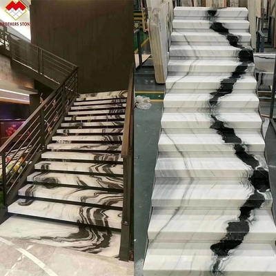 Innenräumlich geschliffene Naturstein-Spiraltreppe mit LED-Licht und rutschsicherem Design