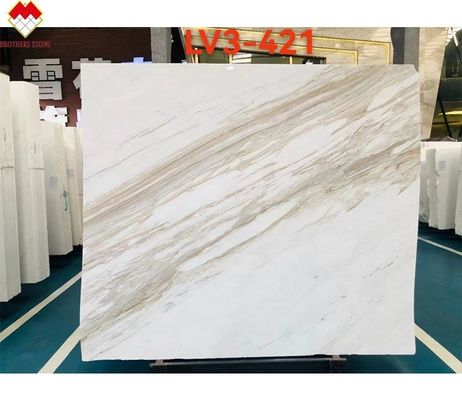 Individuelle Größe Venus Gold Calacatta Marmor Spirale Treppe Tread Indoor Moderne LED-Licht und rutschfeste Design